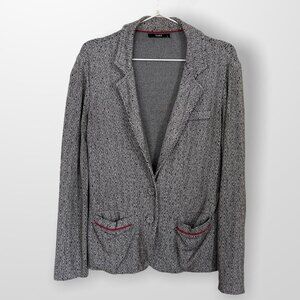 Soft Knit Tart Blazer Size M Black & White Chevron